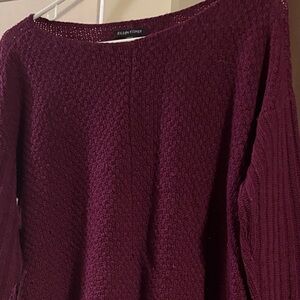 Eileen Fisher Women's Deep Wine Crew Neck Sweater